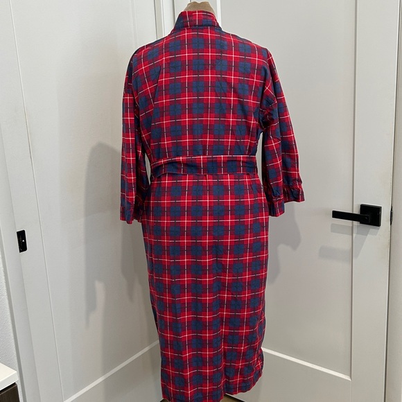 Vintage 80’s Christian Dior Tartan Plaid Robe / OSFM - Picture 10 of 12